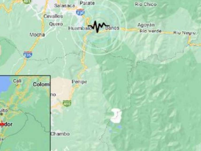 Se registró un sismo cerca de Baños, Tungurahua