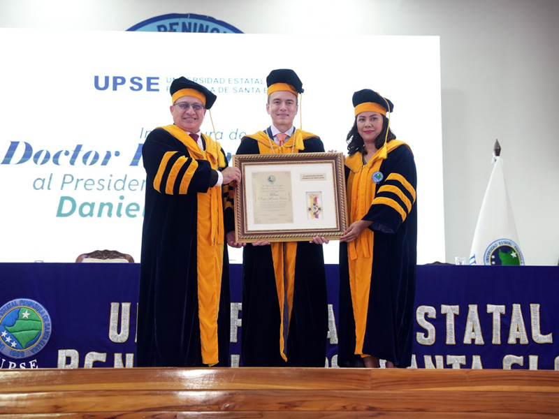 Daniel Noboa recibió su segundo doctorado ‘honoris causa’