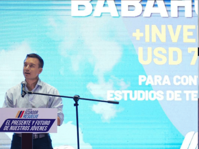 Noboa presenta plan de prevención y mitigación de inundaciones en Chone