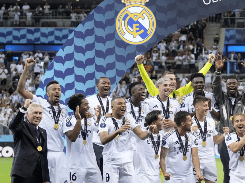 Con un gol de Mbappé, Real Madrid se consagra campeón de la Supercopa de Europa