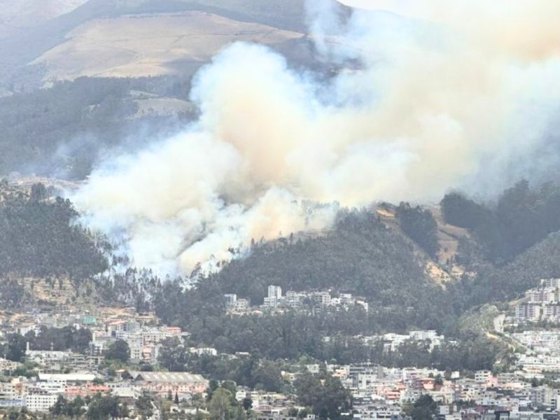 Bomberos rechazan acciones de ‘personas inescrupulosas’ en zona de incendio forestal en Quito