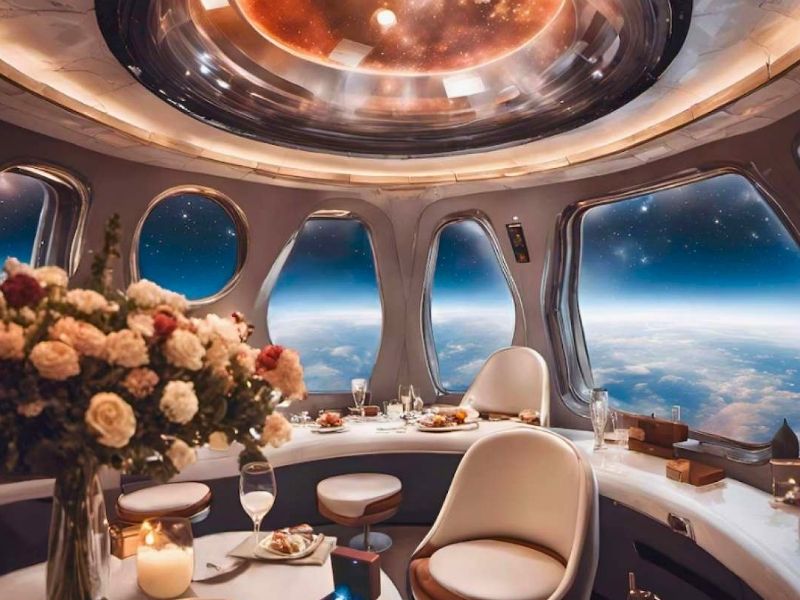 Cena romántica en el espacio: el ofrecimiento de una agencia para pedir matrimonio