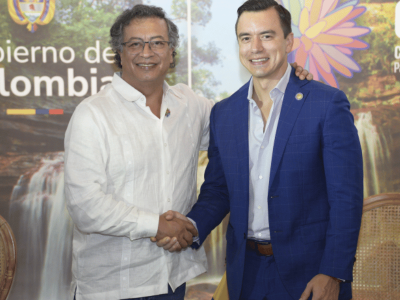 Daniel Noboa se reunió con Gustavo Petro en Colombia