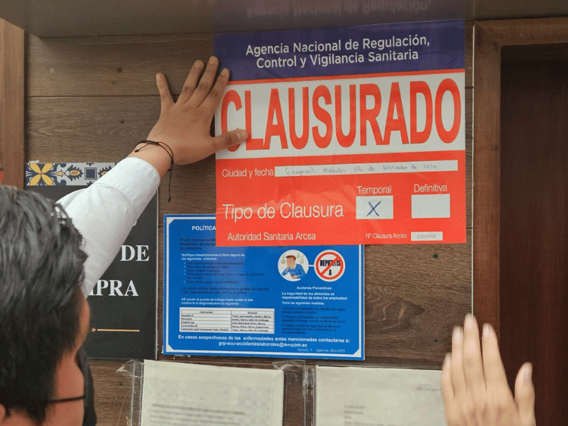 Tres locales fueron clausurados durante inspección de Arcsa en Guayas