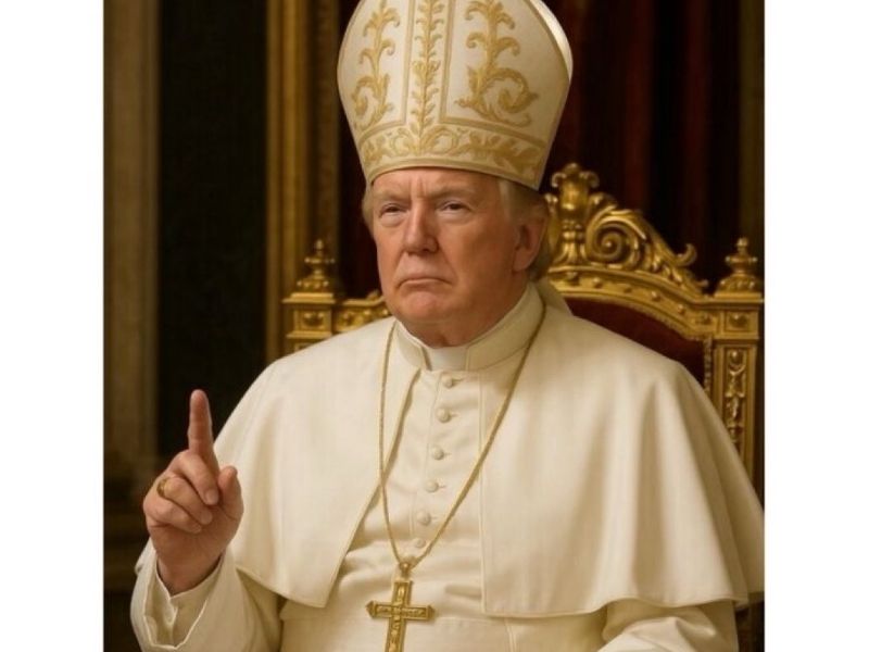 Polémica mundial por imagen de Trump vestido como Papa en plena elección del sucesor de Francisco