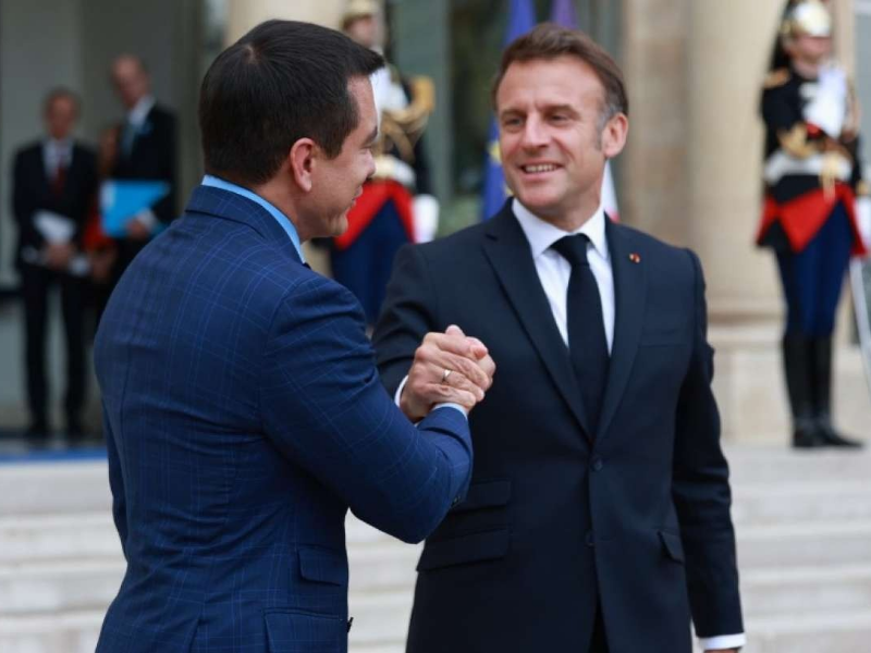 Presidente Noboa y Emmanuel Macron fortalecen lazos bilaterales en París