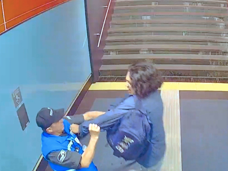 Agresión en la estación La Carolina del Metro de Quito deja una guardia herida y daños materiales
