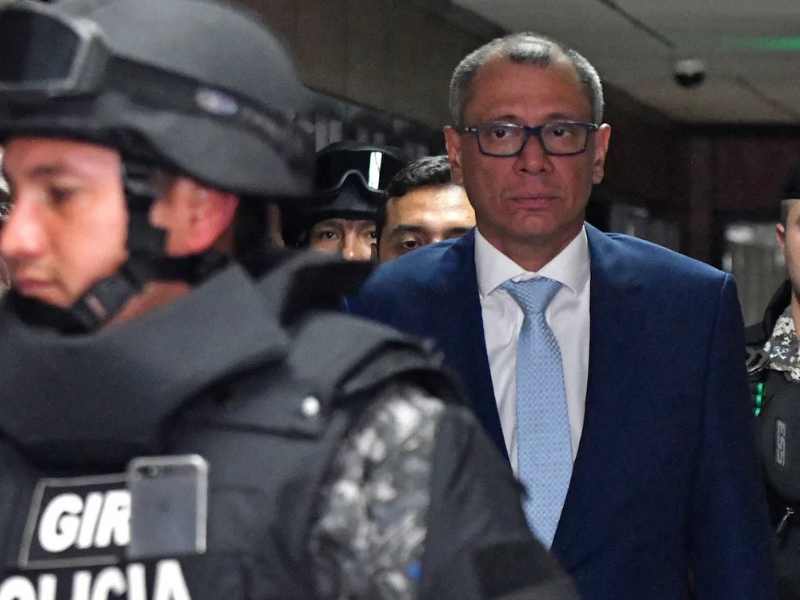 Jorge Glas es trasladado a Quito para audiencia de juicio en el caso Reconstrucción de Manabí