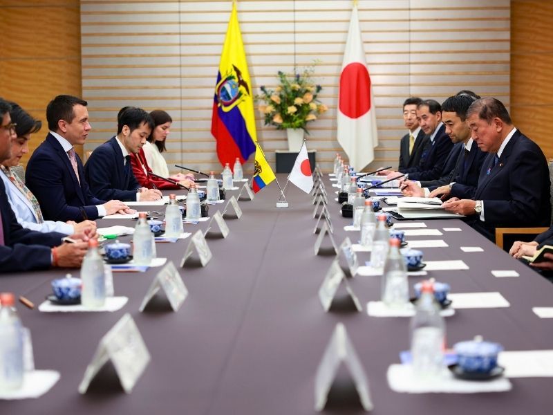 Noboa e Ishiba abren camino hacia un acuerdo comercial entre Ecuador y Japón